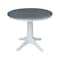 International Concepts Round 36 in Rd Top Pedestal Table, 2 Emily Chairs, White/Heather Gray, 36 in W, 36 in L, 29.9 in H K05-36RT-27B-C617P - alternate 3